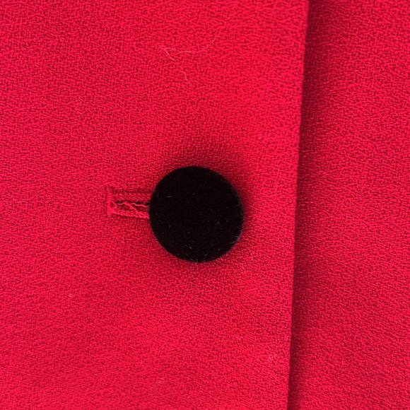 Talbots Petites Wool Red Blazer With Black Velvet - Picture 7 of 9